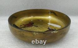 Vintage Painting Nemes Bowl Artist Glass Taming Horses Knight Dish Rare Old 1934