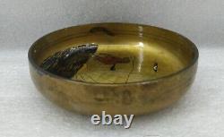 Vintage Painting Nemes Bowl Artist Glass Taming Horses Knight Dish Rare Old 1934