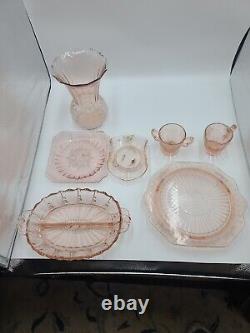 Vintage Pink Depression Glass Lot