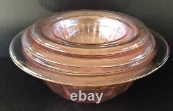Vintage Pink Depression Glass Mixing Bowl Set Hazel Atlas Nesting Bowls Set Of 5