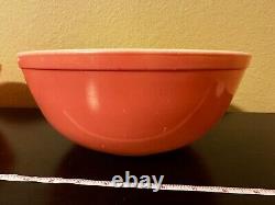 Vintage Pink Solid Colored Pyrex Mixing Bowls #402, 403, 404 As Is