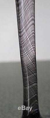 Vintage Pulled Feather Vandermark Merritt Art Glass Stemware Fanned Vase NR yqz