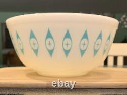Vintage Pyrex #403 Atomic Eyes Unmarked & HTF 2.5 Qt Turquoise Large Mixing Bowl
