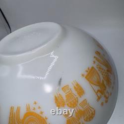 Vintage Pyrex # 444 Pumpkin Orange Amish Butterprint Cinderella Bowl 4 Qt Read