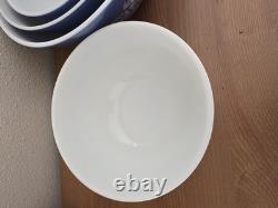 Vintage Pyrex 4 Piece Blue White Colonial Mist Nesting Mixing Bowls 402 403 404