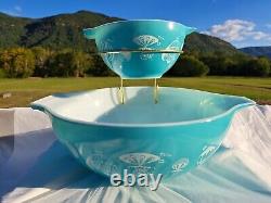 Vintage Pyrex Chip & Dip Set with Bracket 441 & 444 Promotional 1958 Balloons