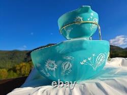 Vintage Pyrex Chip & Dip Set with Bracket 441 & 444 Promotional 1958 Balloons