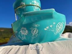 Vintage Pyrex Chip & Dip Set with Bracket 441 & 444 Promotional 1958 Balloons