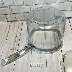 Vintage Pyrex Flameware Glass Double Boiler with Insert and Lid #6283