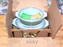 Vintage Pyrex Golden Scroll (green Scroll) Casserole Set