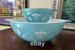 Vintage Pyrex Hot Air Balloon Chip and Dip Cinderella Bowls, #441 and #444