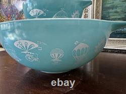 Vintage Pyrex Hot Air Balloon Chip and Dip Cinderella Bowls, #441 and #444