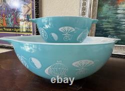 Vintage Pyrex Hot Air Balloon Chip and Dip Cinderella Bowls, #441 and #444