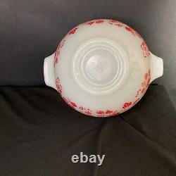 Vintage Pyrex JAJ Red Coral Gooseberry Mixing Bowl 441 With STARS HTF