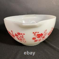 Vintage Pyrex JAJ Red Coral Gooseberry Mixing Bowl 441 With STARS HTF