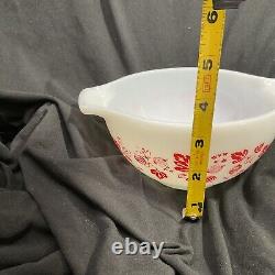 Vintage Pyrex JAJ Red Coral Gooseberry Mixing Bowl 441 With STARS HTF