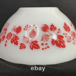 Vintage Pyrex JAJ Red Coral Gooseberry Mixing Bowl 441 With STARS HTF