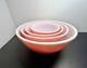 Vintage Pyrex Nesting Mixing Bowls Flamingo Pink Set of 4 401, 402, 403, 404