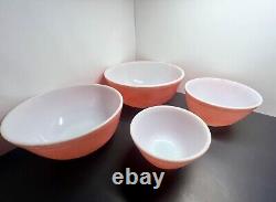 Vintage Pyrex Nesting Mixing Bowls Flamingo Pink Set of 4 401, 402, 403, 404