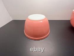 Vintage Pyrex Nesting Mixing Bowls Flamingo Pink Set of 4 401, 402, 403, 404