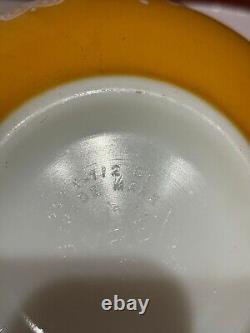 Vintage Pyrex Pink Gooseberry Set Nesting Bowls Snowflake Blue Divided Dish Set
