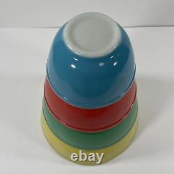 Vintage Pyrex Primary Colors Nesting Mixing Bowls No Numbers Set of 4