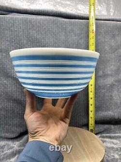 Vintage Pyrex Rainbow Blue Stripes Mixing Bowls. Set Of 3