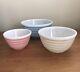 Vintage Pyrex Rainbow Striped Nesting Bowls #401, 402,403