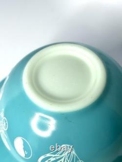 Vintage Pyrex Turquoise Hot Air Balloon Chip Dip Cinderella Set #444 #441