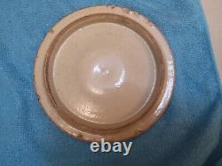 Vintage Rare Red Wing Stoneware Spongeware 7 Inch Cap Bowl LID Button