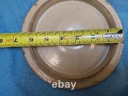 Vintage Rare Red Wing Stoneware Spongeware 7 Inch Cap Bowl LID Button