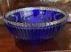 Vintage Riedel Cobalt Blue Clear Rim Ribbed Heavy Serving Bowl RARE 9.78