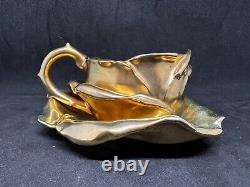 Vintage Royal Bayreuth-A Gold Rose Demitasse Cup & Saucer-Stunning/Hard To Find