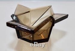 Vintage Ruba Rombic Smokey Topaz Small Dish Super Rare Find Excellent Example NR