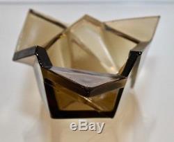 Vintage Ruba Rombic Smokey Topaz Small Dish Super Rare Find Excellent Example NR