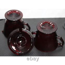 Vintage Ruby Red Anchor Hocking 53 Pc. Dishware