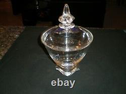 Vintage STEUBEN Quatrefoil Lidded Bowl Urn Jar 10 Tall Signed VG Condition