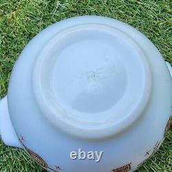 Vintage Set 4 Pyrex White Brown Farm Butterprint Cinderella Mixing Nesting Bowls