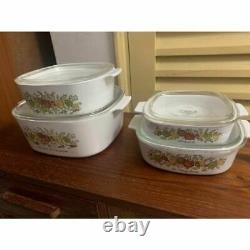 Vintage Set Cookwar Bowls Pyrex Corningware Original Resistant To Thermal Shock