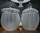 Vintage Set Of Czech Bohemian Queen Lace Lead Crystal Lidded Punch Bowls