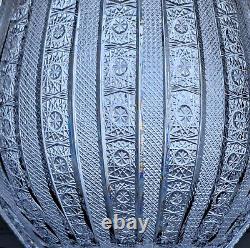 Vintage Set Of Czech Bohemian Queen Lace Lead Crystal Lidded Punch Bowls