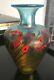 Vintage Signed Robert Held Art Iridescent Glass California Poppy Vase 5.5