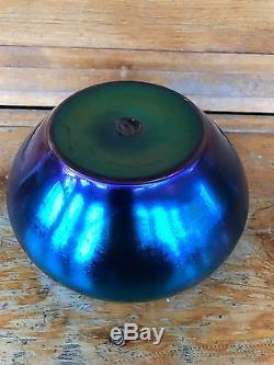 Vintage Steuben Blue Aurene Glass Bowl
