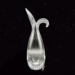 Vintage Steuben Clear Art Glass Vase Sheared Rim Lip Vase Signed 10T 4W