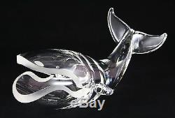 Vintage Steuben Sculpture, Great Whale, Glass, Paul Schulze, Signed, Ex. Cond