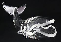 Vintage Steuben Sculpture, Great Whale, Glass, Paul Schulze, Signed, Ex. Cond
