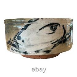 Vintage Studio Art Earthenware Pottery Glazed Low Bowl (Ron Meyers)