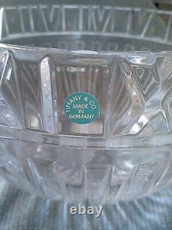 Vintage Tiffany & Co. 10 Roman Numerals Crystal Atlas Bowl Signed, Pre-owned