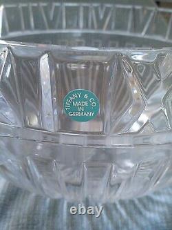 Vintage Tiffany & Co. 10 Roman Numerals Crystal Atlas Bowl Signed, Pre-owned