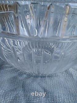 Vintage Tiffany & Co. 10 Roman Numerals Crystal Atlas Bowl Signed, Pre-owned